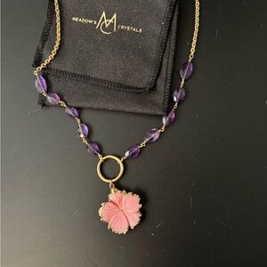 Meadows Crystals Amethyst and Rose Quartz Necklace